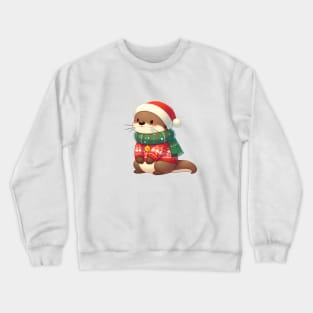 Adorable Christmas Otter Crewneck Sweatshirt